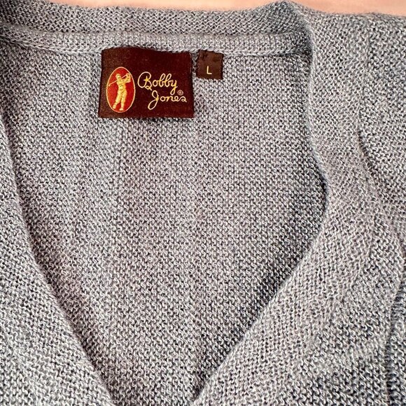 Bobby Jones V Neck Sweater Vest Golf Mens Baby Alpaca Preppy Pullover Blue - Picture 3 of 13